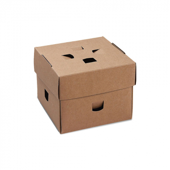 Burgerbox PAP - FSC Mix faltbar fettdicht kraft 120 x 120 x 100 mm (100 Stk.)